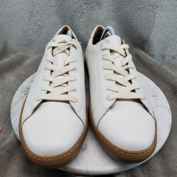 Moral Code Shoes Mens 10.5 White Leather Quintus Lace Up Low Top Sneakers - Picture 3 of 11